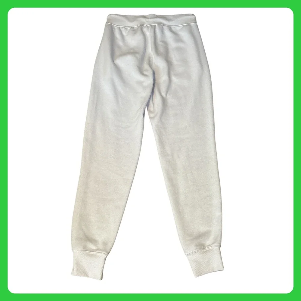 New Balance White Mid-Rise, Ribbed Cuff Fleece Sweatpants, Small, Loungewear - Picture 4 of 7
